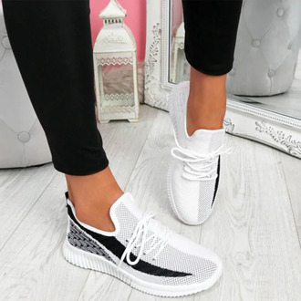 Womens Vulcanized Air Mesh Sneakers Female Lace Up Shoes for Women Round Toe Low Heels 2020 Ladies Comfortable Casual Footwear