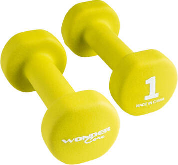 Wonder Core Neoprene Dumbbell - 1 Kg - Set Van 2 Groen