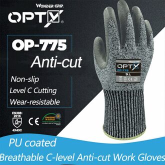Wonder Grip Pu Gecoat Niveau 3 Anti-Cut Werk Handschoenen Krasbestendig Ademend Veiligheid Bescherming Handschoenen