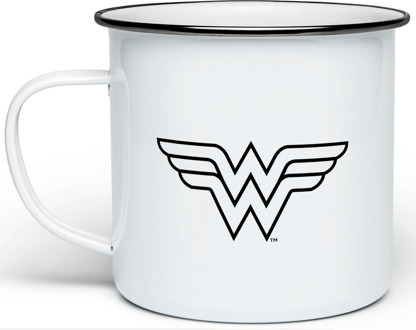 Wonder Woman Logo Enamel Mug - White