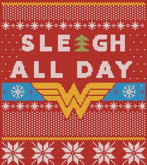 Wonder Woman 'Sleigh All Day Men's Christmas T-Shirt - Red - L Rood