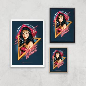 Wonder Woman Welcome To The 80s Giclee Art Print - A2 - White Frame Meerdere kleuren
