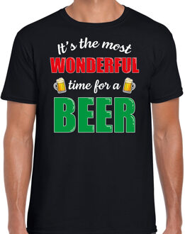 Wonderful beer foute Kersttrui t-shirt - zwart - voor heren - drank L