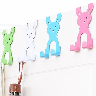 Wonderlife Rabbit Cupboard Door Back Hooks Bedroom Kitchen Punch-free Hanger Bag Hat Clothes Towel Hanging Hook