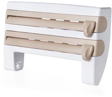 Wonderlife Wall-Mount Saus Fles Opbergrek Multifunctionele Keuken Organizer Conserveermiddel Film Dispenser Saus Papierrol khaki