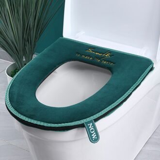 Wonderlife Warm Toilet Seat Cover Met Handvat Zachte Pluche Rits Toilete Accessoires Badkamer Decoratie Accessoires Wc Mat blauw