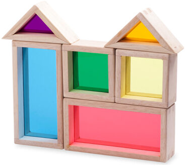 Wonderworld Blokken set regenboog hout HOUT192409