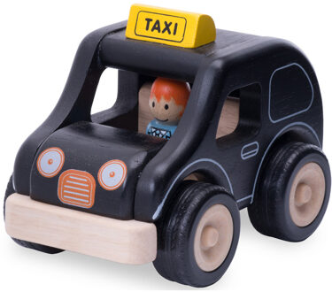 Wonderworld Houten speelgoedvoertuig Taxi zwart