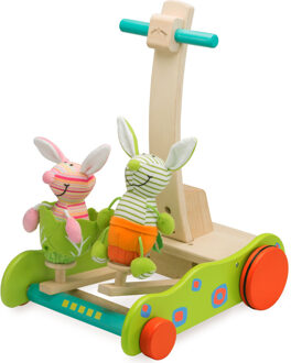 Wonderworld Loopwagen Konijnen 43 Cm Bruin