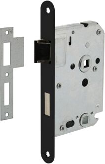 Woningbouw toilet-/badkamerslot zwart 63/8 mm