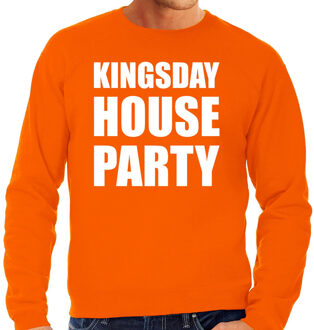 Woningsdag Kingsday house party sweater / trui voor thuisblijvers tijdens Koningsdag oranje heren S - Feesttruien