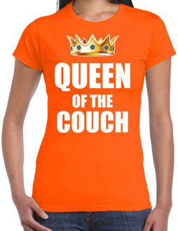 Woningsdag Queen of the couch t-shirts voor thuisblijvers tijdens Koningsdag oranje dames M - Feestshirts