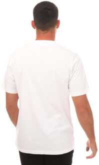 Wood Wood Heren-T-shirt met dubbel logo Wood Wood Bobby in wit - maat M