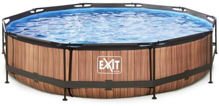 Wood Zwembad met filterpomp Bruin