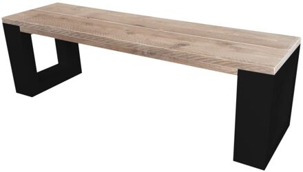 Wood4You Bankje - New Orleans - steigerhout 120Lx40Hx38D cm zwart