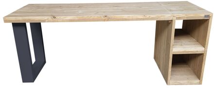 Wood4You Bureau - San Diego - industrial wood Hout - Werkbureau Grijs