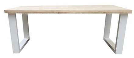Wood4You Eettafel New England - Industrial Wood - Hout - 160/90 cm - 160/90 cm Wit - Eettafels Bruin