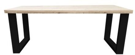 Wood4You Eettafel New England - Industrial Wood - Hout - 190/90 cm - 190/90 cm Zwart - Eettafels Bruin