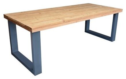 Wood4You Eettafel New England Roasted wood Antraciet 200Lx78H0x90D