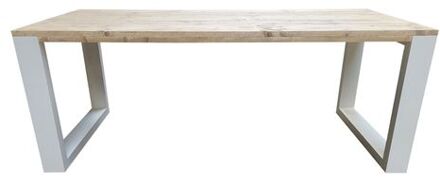 Wood4You Eettafel New Orleans - Industrial wood - 150/90 cm - 150/90 cm Wit - Eettafels Bruin