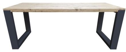 Wood4You Eettafel New Orleans - Industrial wood - 160/90 cm - 160/90 cm Antraciet - Eettafels Bruin