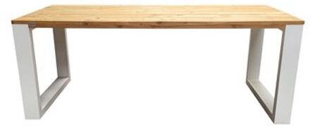 Wood4You Eettafel New Orleans Roasted wood - 150/90 cm - 150/90 cm Wit - Eettafels Bruin