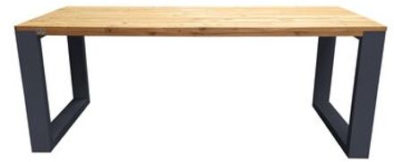 Wood4You Eettafel New Orleans Roasted wood 220Lx78Hx90D cm Antraciet Bruin