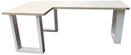 Wood4You Hoekbureau - New England Multiplex - Wit - 180/140 180/140 Hout - Werkbureau