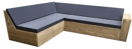 Wood4You Loungeset 1 steigerhout 200x240 cm - GL-vorm- incl kussens