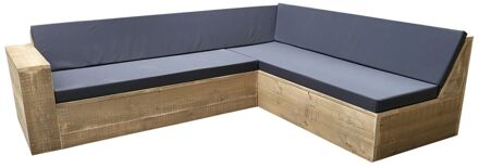 Wood4You Loungeset 1 steigerhout 240x200 cm - L-vorm - incl kussens