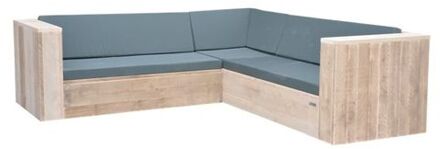 Wood4You Loungeset 2 steigerhout 220x220 cm - incl kussens Bruin