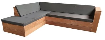 Wood4You Loungeset 7 Bankirai - Incl Kussens (l Vorm) - 220cm - 200cm