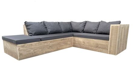 Wood4You Loungeset 7 steigerhout 200x210 cm - incl kussens (L-vorm)