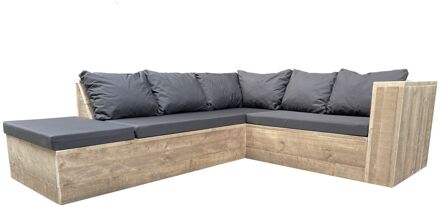 Wood4You Loungeset 7 steigerhout 240x200 cm - incl kussens (GL-vorm)