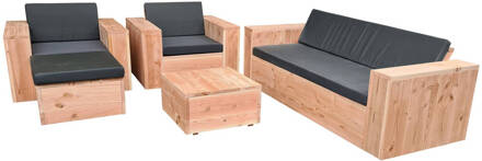 Wood4You Loungeset Douglas Four - incl kussens Bruin