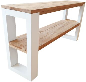 Wood4You Sidetable NewOrleans Roastedwood - Wit - 120 cm - Bijzettafel