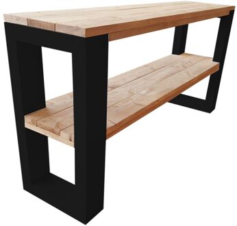 Wood4You Sidetable NewOrleans Roastedwood - Zwart - 120 cm - Bijzettafel