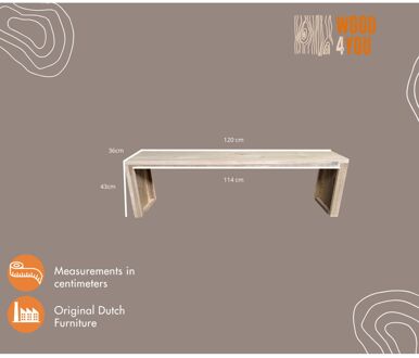 Wood4You Tuinbank - Amsterdam steigerhout 120Lx43Hx38D cm