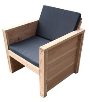 Wood4You Tuinstoel Vlieland Douglas 100Lx78Hx57D cm - Bouwpakket Antraciet