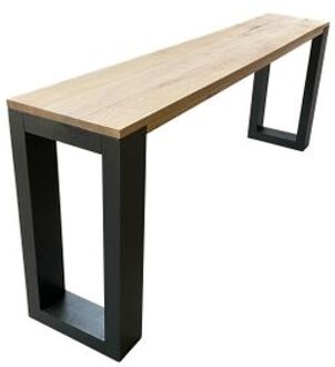 Wood4You Wood4you- Side Table Enkel 78hx130lx38dcm Eikenhout Antraciet
