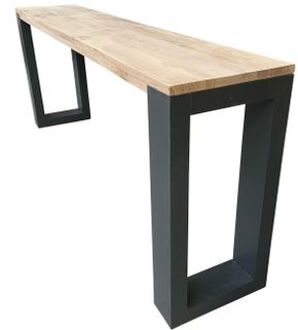 Wood4You Wood4you- Side Table Enkel 78hx160lx38dcm Eikenhout Antraciet