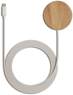 Woodcessories MagPad draadloze oplader - Geschikt voor MagSafe en Qi2 - Eikenhout Bruin - One size
