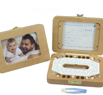 Wooden Baby Tooth Box Boy Girl Milk Teeth Storage Organizer Collect Teeth Deciduous Box for Baby Kids Souvenirs 1 2 3 Years Gift