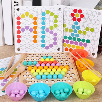Wooden Beads Game Montessori Educational Early Learn Children Clip Ball Puzzle Preschool Toddler Toys Kids For Children Gifts