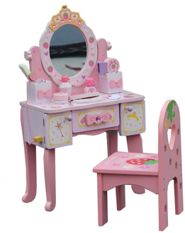 Wooden children's dressing table toy 3-4-5-6-7 year old girl makeup haircut simulation play baby gift