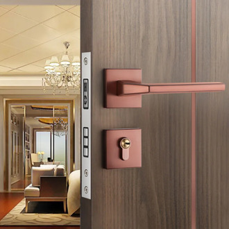 Wooden Door Handle Lock American Modern Interior Light Solid Wood Door Lock Bedroom Split Handle Knob