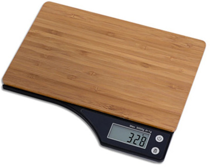 Wooden Kitchen Scale Environmental Wood Food Scale Household Coffee Scale LED Electronic Scale Bamboo Baking Scale 5KG/1g