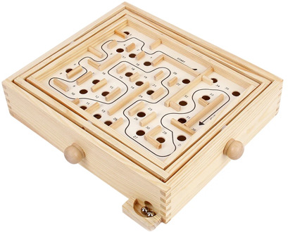 Wooden labyrinth puzzle educational toy children adult elderly hand-eye coordination maze board game brain teaser balance toy