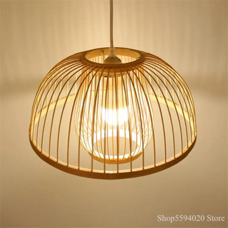 Wooden Led Pendant Lights Pendant Lamp Luminaire Led Fixture Living Room Individual Bamboo Chinese Hanglamp Japanese Restaurant