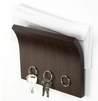 Wooden magnet key holder multifunctional storage rack wooden storage device wall-mounted key ring magnetic hook SP427